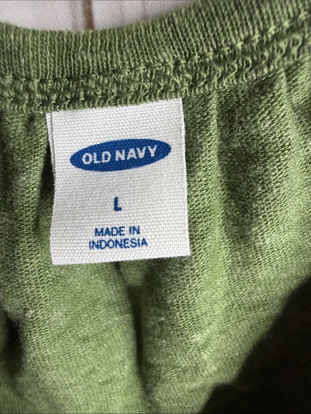 Old Navy linen blend Olive Green V-Neck Short Sleeve Top large